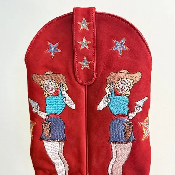 Old Gringo red suede embroidered cowgirl boots - Picture 3 of 7